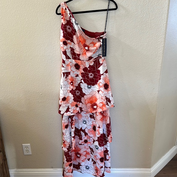 NEW Rachel Rachel Roy Vixen Floral Rita One Shoulder Tiered Ruffle Dress Size 6 - Picture 2 of 12